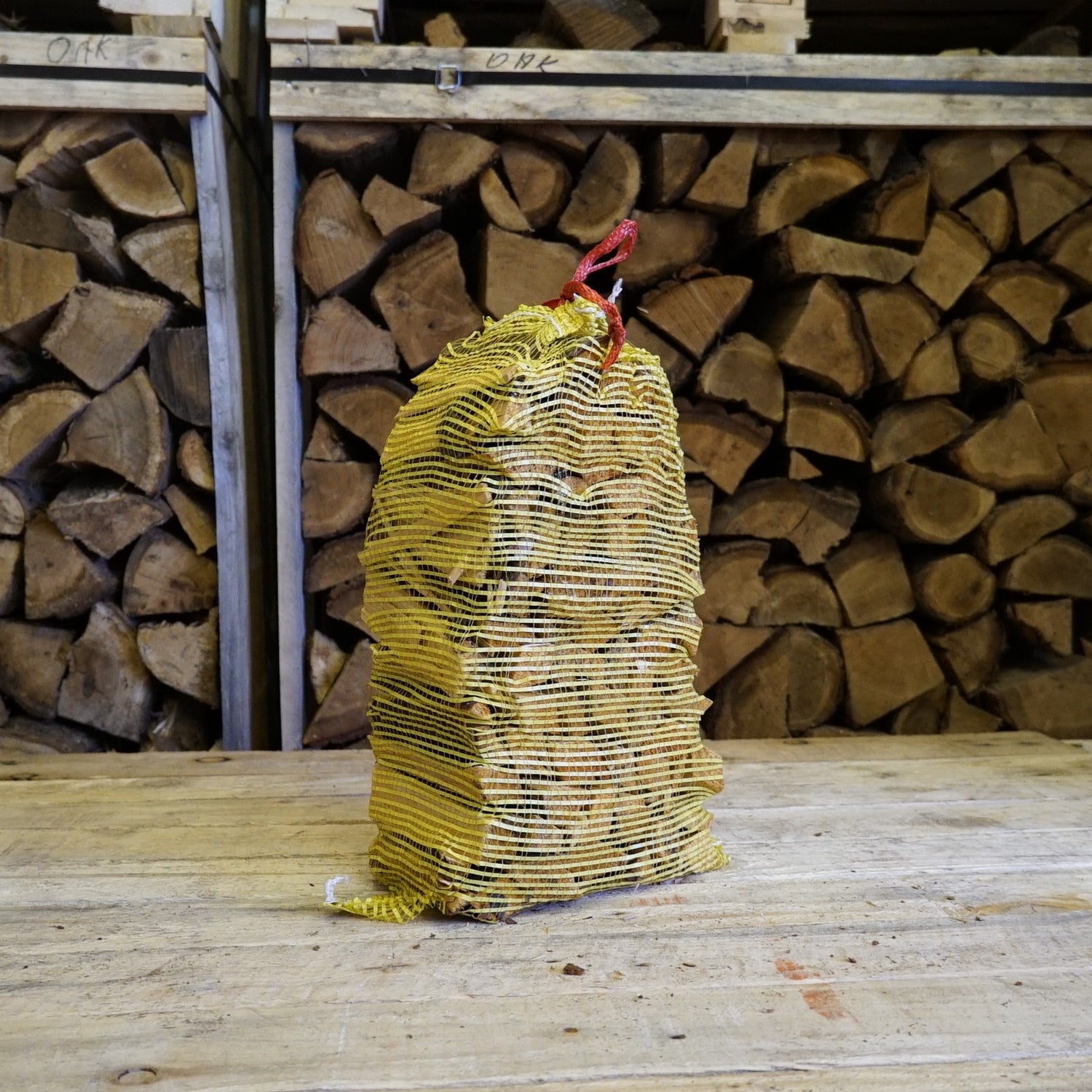 Mortimers Fuels Kindling Net for fire starting, ideal for fireplaces and wood stoves.